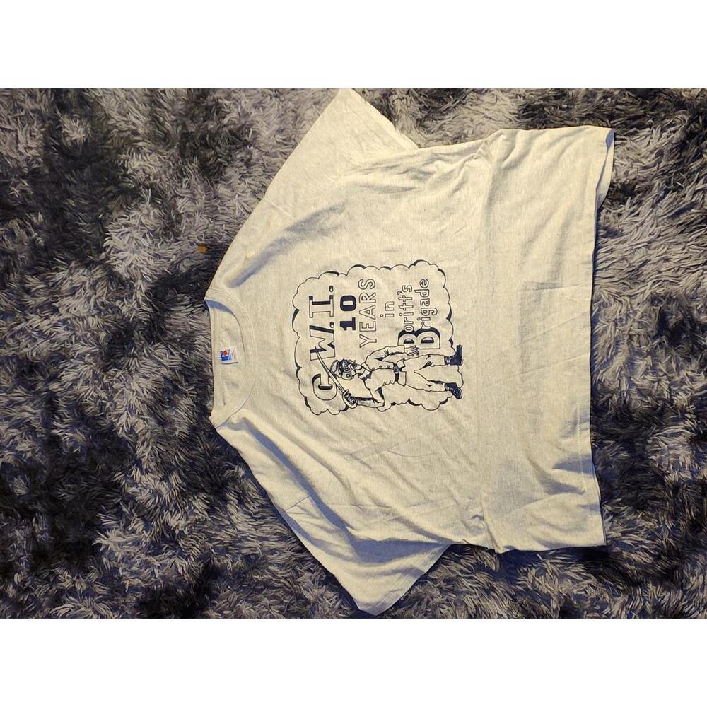 Vintage Russel Made In Usa Single Stitch Boritts Brigade 10 Year XXL T Shirt Men